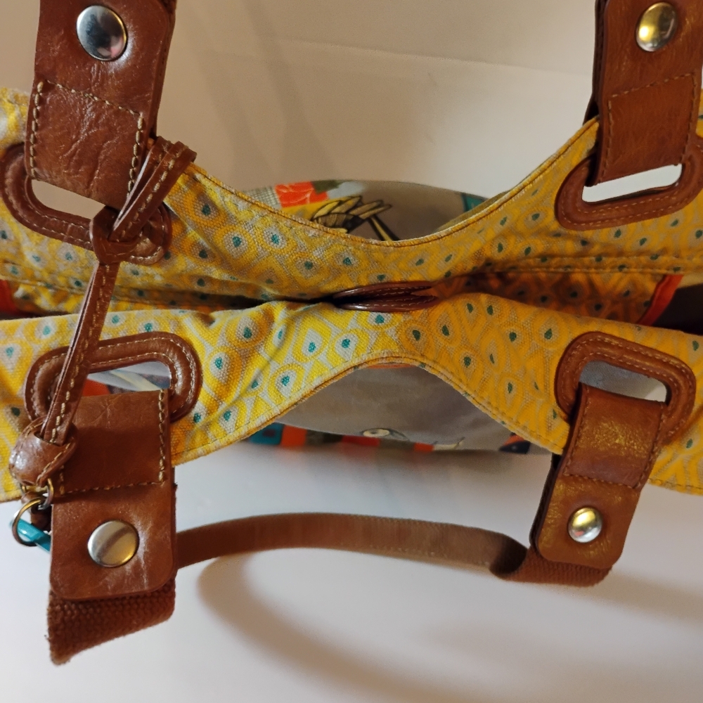 Fossil Key Per City Birds Fabric/Canvas Purse - image 6